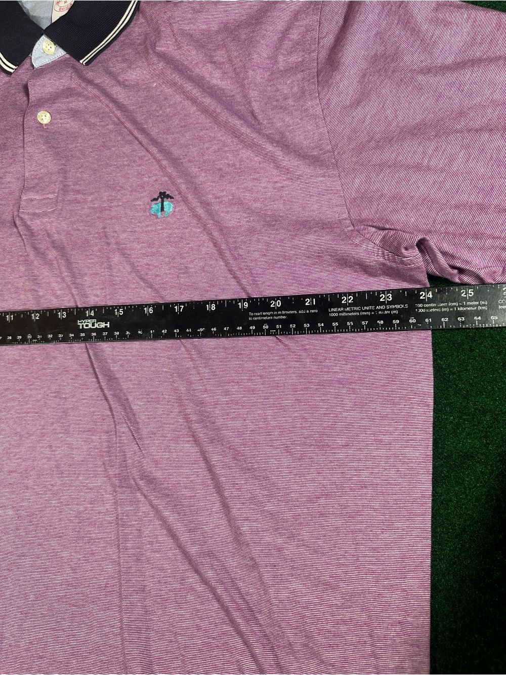 Men's Brooks Brothers Purple Polo Shirt with Contrast Collar - Picture 4 of 7